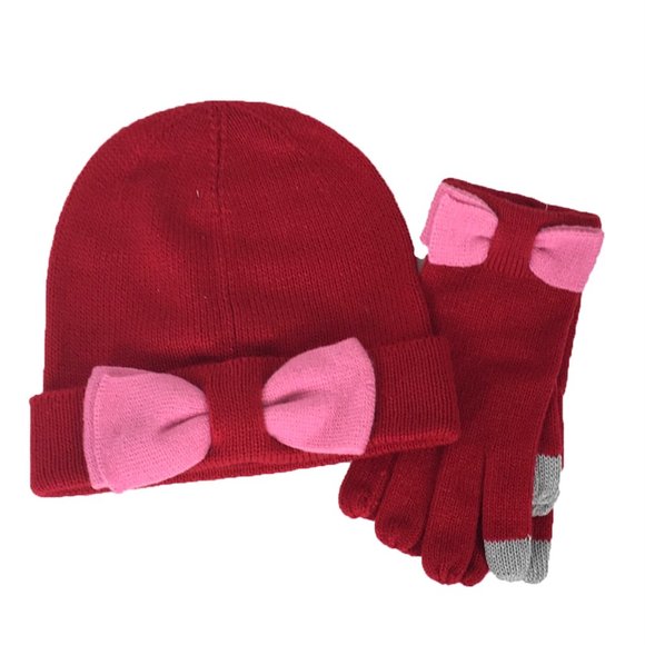 kate spade Accessories - Kate Spade Bow Beanie & Tech Friendly Gloves Set